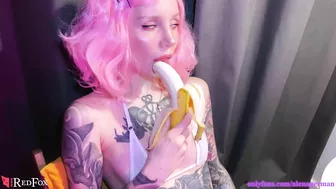 Anime Girl Sucking Dick and Banana – Cum on Tongue