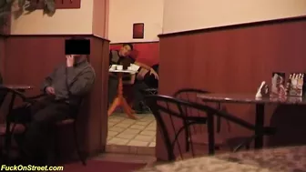 rough anal in a public coffee shop