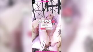 interactive fuck for Lucifera, pinky hair and splitted tong beauty