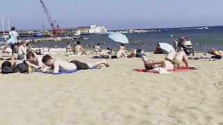 Nude Monika Fox Sunbathing On A Public Beach In Barcelona