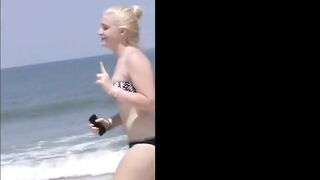 candid running playful beach teen tit and ass voyeur