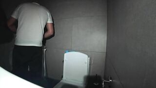 Real Cheating. Wife In The Toilet Fucks Her Neighbor While Her Husband Is Resting In The Room. Anal