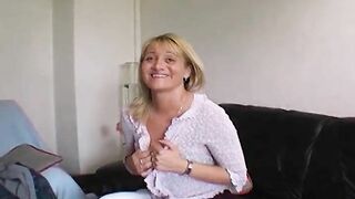 Wild German lady getting her huge tits covered with warm cum