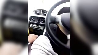 Aunty Sucking cock in car & huge tits pressed