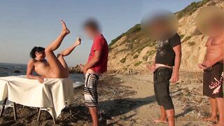 Mass fuck at the gangbang beach