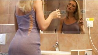 Hot chick touches herself