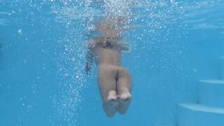 Russian blonde famous for a cock hot mom enjoys naked swimming