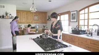 UsedTeens4K - Freeuse Teen Stepdaughter And MILF Stepmom Freely Used And Fucked By Stepdad