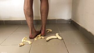 Crushing Bananas Under My Big Feet Barefoot Food Crush