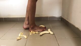 Crushing Bananas Under My Big Feet Barefoot Food Crush