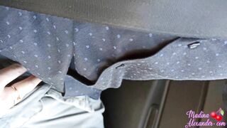 Slut Fingering Through Hole in Pantyhose and Sex in the Car