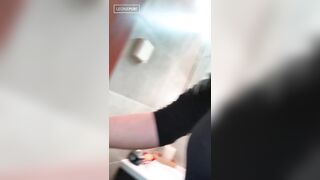 Hot blonde secretly finger fucks in the bathroom to orgasm - LeoniePur