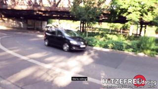 Hitzefrei.dating GERMAN JENNY BANGED OUTDOORS while cars drive by PART 1