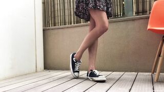 Girl In Converse Sneakers Shoeplay