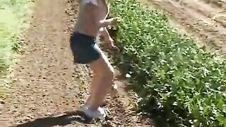 Sexy Teen Little April Does A Little Gardening