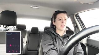 Going through the drive thru with my lush in! Trying hard not to cum!