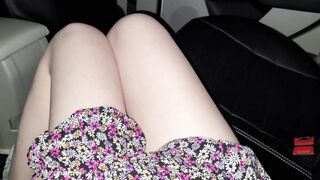 First unprotected quick sex with stranger in his car. Risky creampie