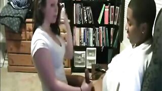 white girl fucks black boyfriend while parents away