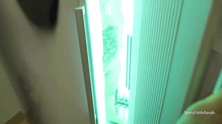 Beautiful Slutty Mommy Fucks Young Guy In Solarium While Her Husband Is Waiting Outside The Door!
