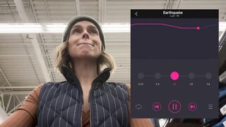 Public cumming in grocery store with Lush remote controlled vibrator