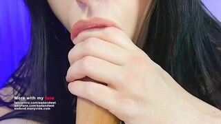 ASMR Close up blowjob, massive oral creampie - sloppy & messy loud sucking sounds - cheating girlfriend