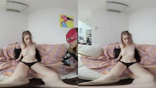 gorgeous margarita taking a large dildo in her tiny pussy miss_pussycat vr180 vr video