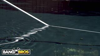 BANGBROS - Busty Blonde MILF Casca Akashova Taking Big Black Cock From Pool Guy Damion Dayski