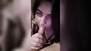 19 Year Old Gorgeous Brunette Passionately Sucks My Dick