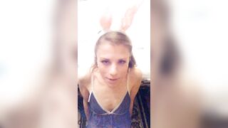 Submissive teen slut "Bunny" piss drinking and used like urinal