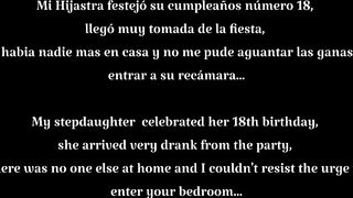 Don't wake up stepdaughter! Stepdaughter celebrates her 18th birthday but dranks too much and her stepfather takes advantage of there being no one else at home to enter her bedroom and satisfy her basest instincts. With written history, homemade, rea