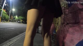 Late night upskirt walk