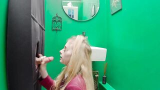 Gorgeous British Blonde in School Uniform Sucks Dick And Swallows Jizz At The Gloryhole