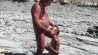 Sexy MILF with a wet pussy gets fucked on the beach