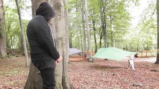 Creampie with a stranger at the camping