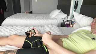 Hotel room fuck & facial cumshot, anal pussy play to orgasm