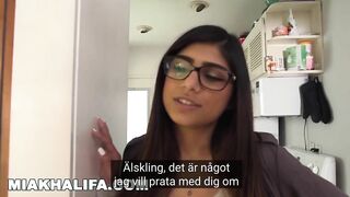 MIA KHALIFA - Interracial Sex med ledsen arabisk flicka och välutrustade afroamerikanska killar