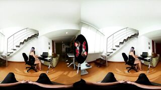 VRLatina - Beautiful Big Tit Latina Beauty Fucked In Home Office VR