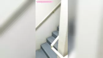 Cute Canadian slut gets fucked in a stairwell after being lied to about a broken elevator!