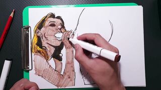 how to draw with markers? from sketch to painting