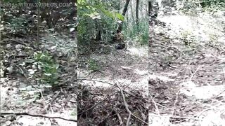 Outdoor covid19 blowjob in forest