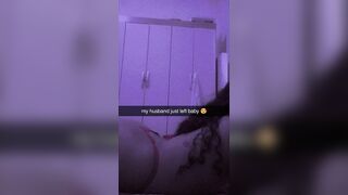 cheating bitch made snapchat friend horny with pussy rub on his crooked dick