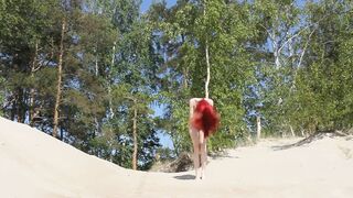 nude shooting on the sand