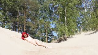 nude shooting on the sand