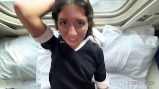 Seduced the conductor on the train and fucked while she had a break