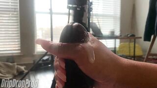 Dripdrop Thick Ebony Faye Noir Masturbates Cummy Dick Post Orgasm Torture Hard Bbc Nice Handjob