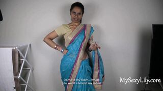 Best Big Boobs Indian Lily In Sari Talking Dirty In Tamil