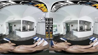 VIRTUALPORN - Petite Brunette Hottie Freya Von Doom Oiled Up And Dicked Down In VR