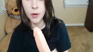 I wish i could be the dildo that she sucks