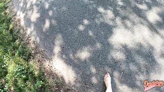 Footwalk in public-Walk with my dirty little feet