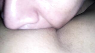 my big fat pussy in close up being eaten by my hubby best friend so good before fucking me